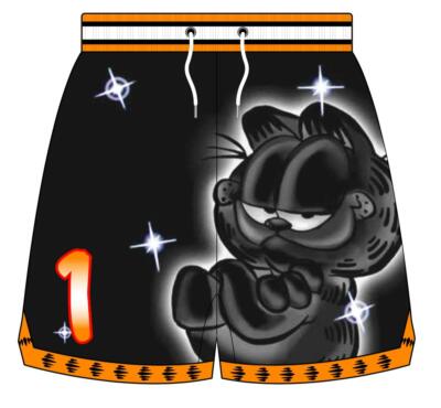 Headgear Classics Garfield Airbrush Black Basketball Jersey/Shorts