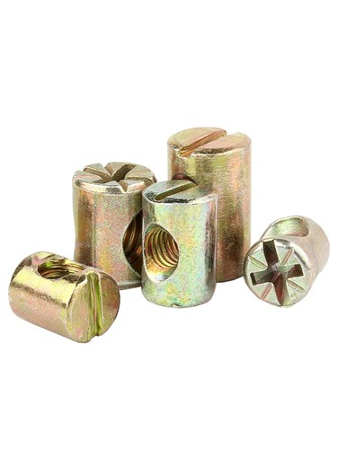 M6 M8 Furniture Barrel Nut Dowel Furniture Cot Embedded Nut - Picture 3 of 6