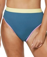 Jessica Simpson Women's Chop & Change High-Waisted Bikini Bottoms (Navy/Sol,