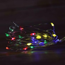 20 RGB Multi-Color LED Fairy String Light Weatherproof Wire Timer 6ft Battery