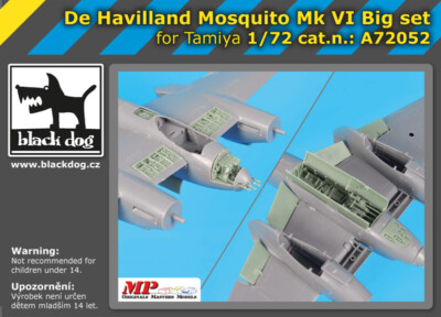 Black dog 172 De Havilland Mosquito Mk VI detail set for Tamiya resin upgrade