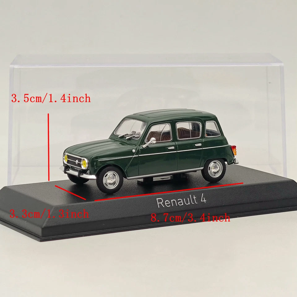 Norev 1/43 Renault R4 1974 Dark Quatrelle Diecast Models Car Collection Green - Image 4 of 4