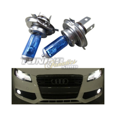 2x Super White H4 XENON LOOK Bulbs Lamps E4 FREE #335 for HIGH LIGHT