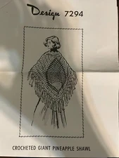 Vintage Crocheted Giant Pineapple Shawl 7294 Vintage 70's Pattern Mail Order