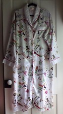 Vintage Barbizon Long Satin Button Up Nightgown / Bathrobe Snowman Print Size XL