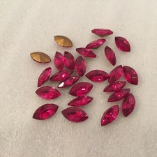 AM1020 Vintage Czech 10x5mm rubinite faceted ...