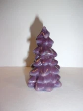 Mosser Glass Eggplant Purple 2.75" Mini CHRISTMAS TREE Figurine Made In USA!