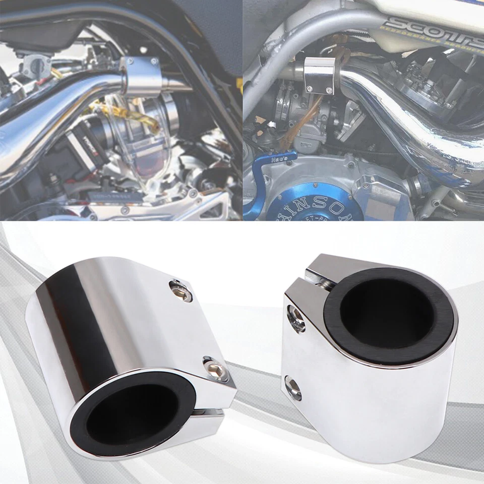 2x Para Yamaha Banshee 350 1987-2006 Billet Aluminio 1" Abrazaderas de escape Conectores Foto 2 de 4