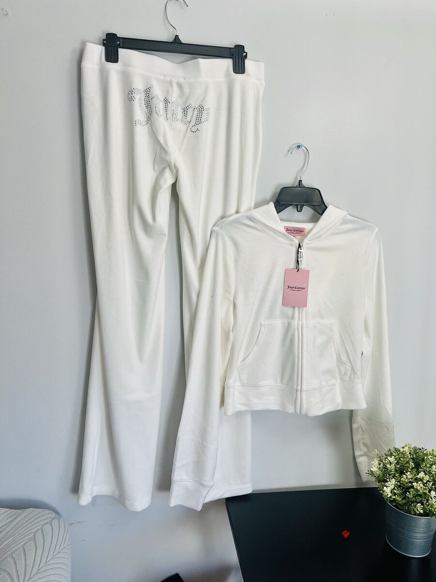 Juicy Couture ホワイト パーカー Mセットアップ Juicy Couture ホワイト パーカー Mセットアップ Juicy Couture