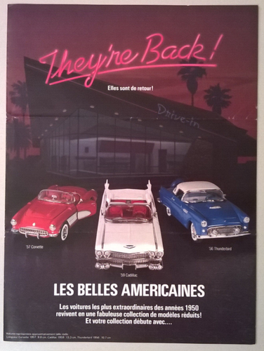 Chevrolet Corvette 1957: Dépliant franç. accompagnant la miniature FRANKLIN MINT