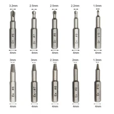10PCS Damaged Screw Extractor Drill Bits 4mm Stripped Screw Remover Kit