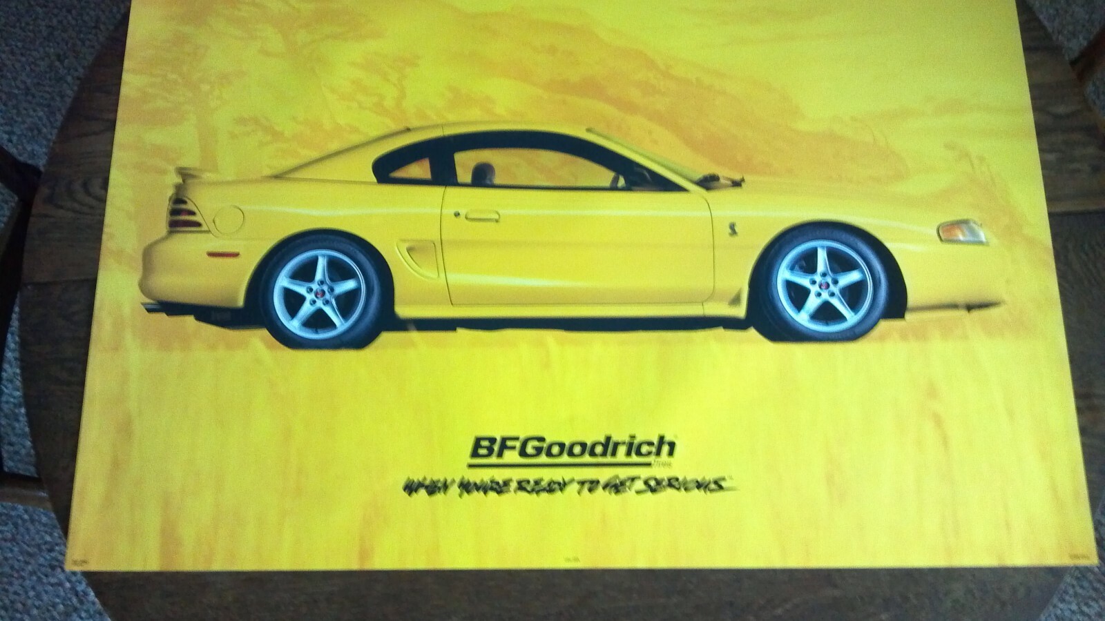 BF GOODRICH SIGN YELLOW FORD COBRA R MUSTANG ORIGINAL POSTER