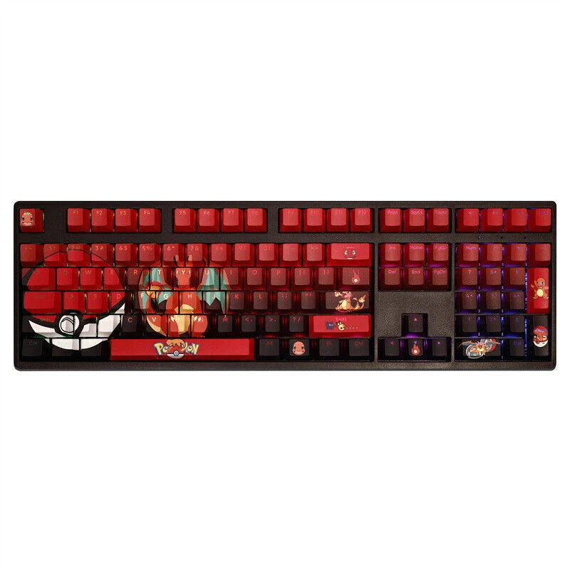 108 Keys Charmander Transparent PBT Mechanical Keyboard Keycaps Cherry MX High - Image 2 of 4