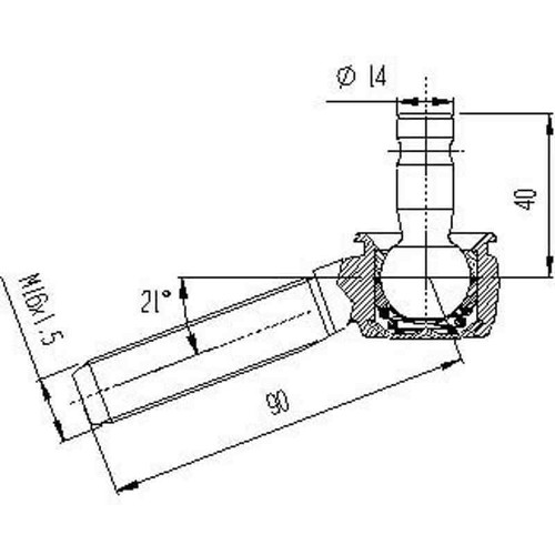 Kugelkopf Frap Ball Joint Special Aplpication Upper 21 degree Yamaha Blaster Lea - Picture 2 of 4