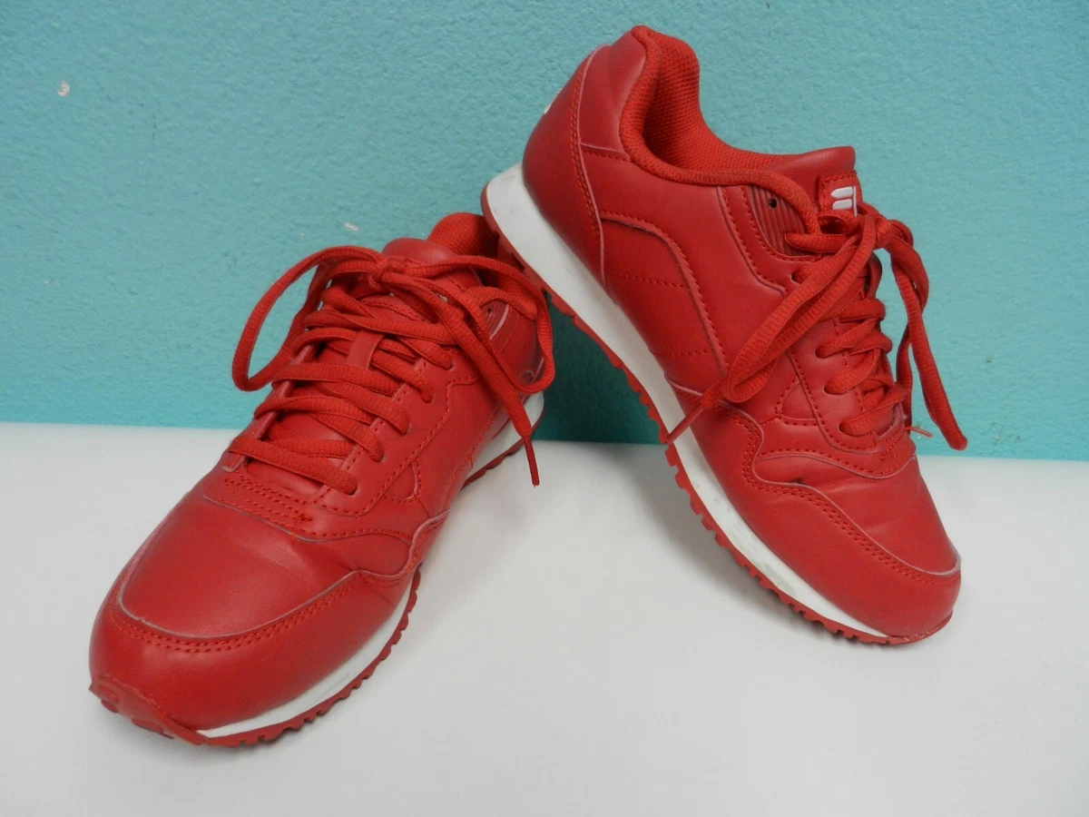 Fila Red w White Soles Low Top Running Sneakers Women's 7.5 | eBay