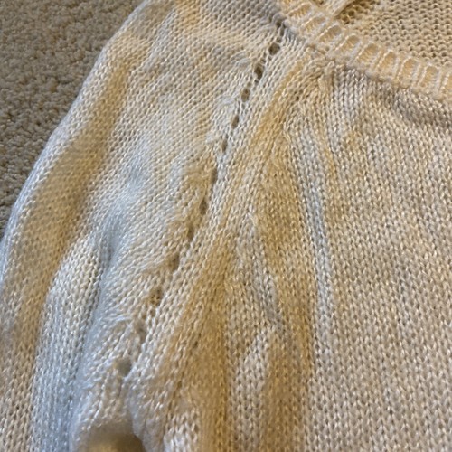 Vintage V/o Cream Sweater With Lace Size L - Picture 4 of 6