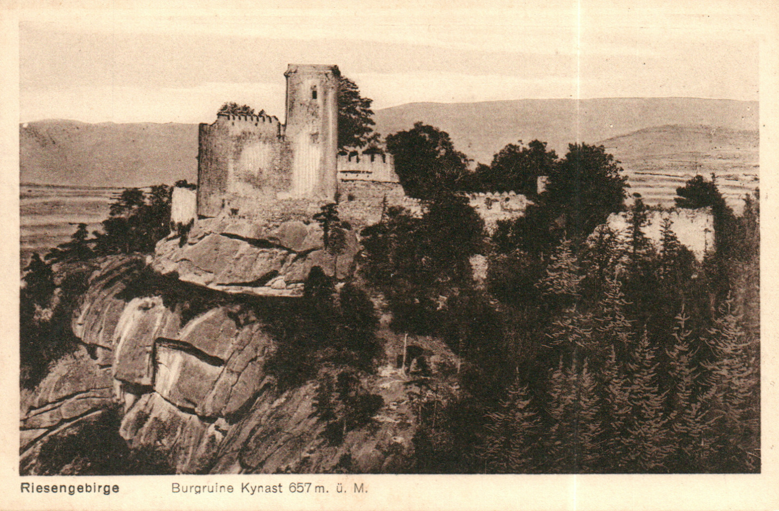 AK * Giant Mountains - castle ruins Kynast 657 m above sea level (AB)70050