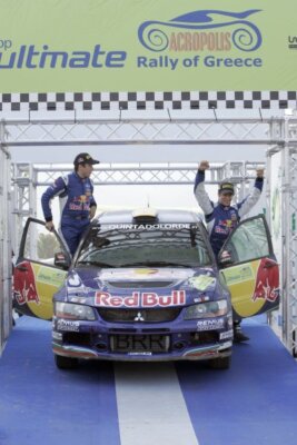 Bernando Sousa Jorge Carvalho Mitsubishi PWRC Podium Rally Car 2008 Photo