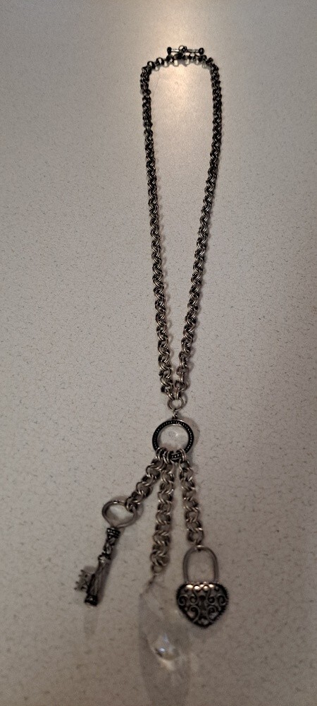 CHICO'S GORGEOUS SILVER MULTI-LENGTH NECKLACE WIT… - image 1