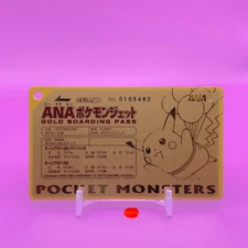 ANA Pokemon Jet Gold Boarding Pass Card Japanese Japan Nintendo Anime F/S