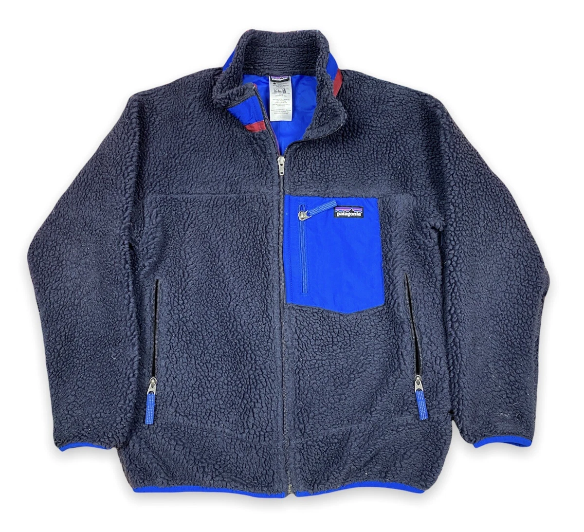 Patagonia Retro X Dark Purple Blue Fleece Jacket Deep Pile Large 12