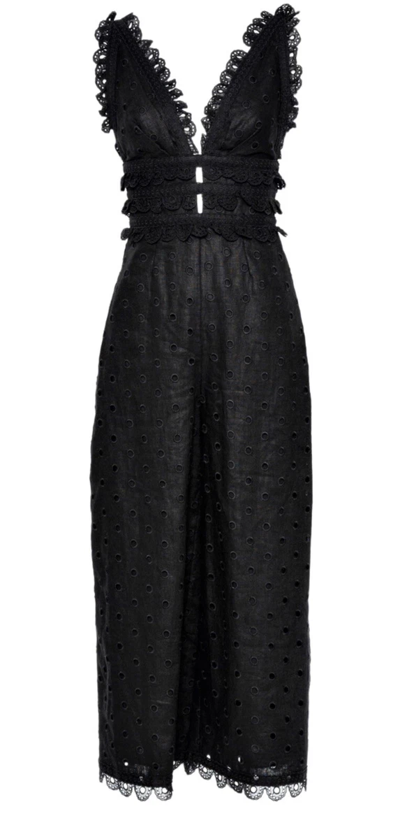 Black eyelet sales jumpsuit