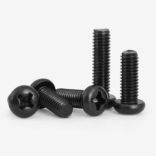 Viti macchina testa tonda Phillips nylon nero testa tonda bulloni M6-M8 L:8-60 mm - Foto 6 di 31