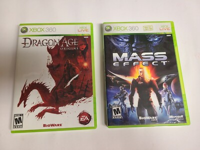 Mass Effect (Microsoft Xbox 360, 2007) and Dragon Age Origins Complete W/ Manual