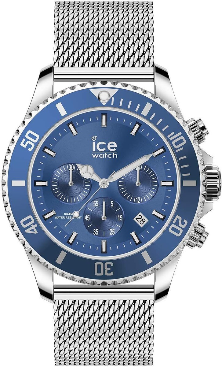 Ice-Watch ICE steel Mesh blue Chrono Blaue Herrenuhr mit Metallarmband  Chr