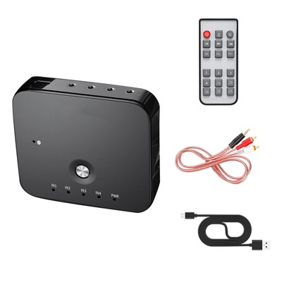 3.5mm Stereo AUX Audio Switcher 4 in 1 out Music Bluetooth 5.0 Audio Receivers