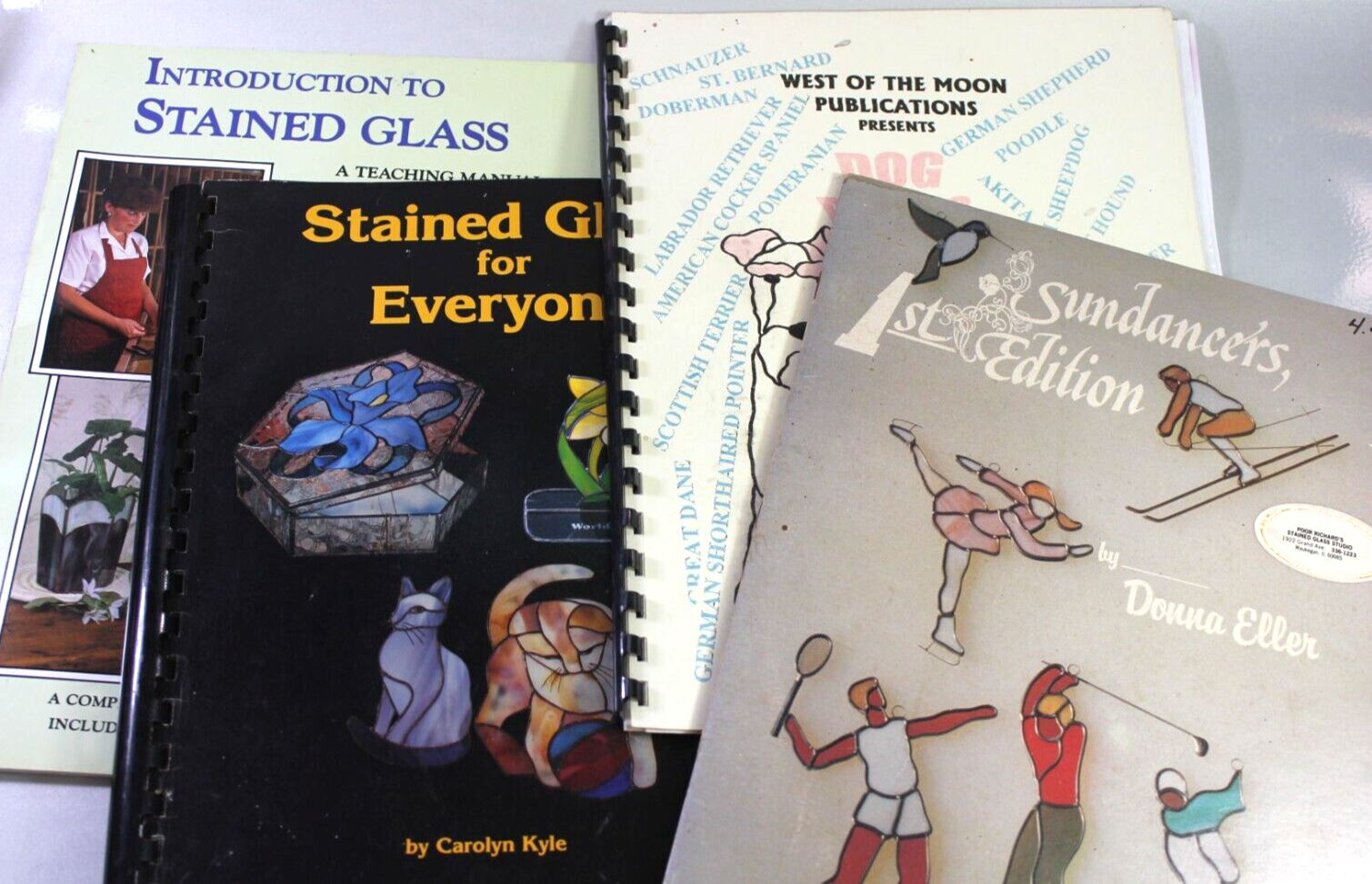 4 Stained Glass Books Sundancer, Dog Breeds, General Patterns, Introduction Book