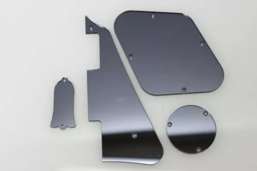 Smoke Mirror Gibson Les Paul Pickguard, cavity covers, and Truss rod cover set