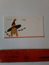 Vintage Halloween Cardstock Witch Bats Miejsce Imię Karta Gibson nieużywana