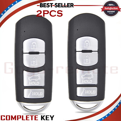 2xSmart Remote Key Fob WAZX1T763SKE11A04 For Mazda 2010-2012 CX-7 2010-2015 CX-9