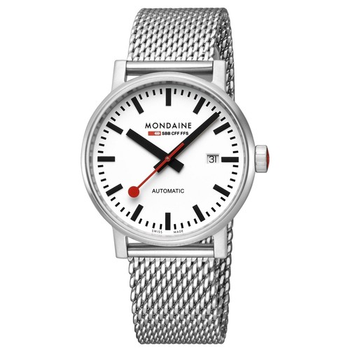 Mondaine Evo Big Steel Chronograph Black Dial Mens Quartz Watch