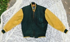 Vintage Green & Gold U2 Wear Me Out Leather Letterman Jaket Medium