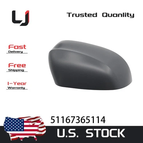 Passenger Side Black Mirror Cover Cap for BMW X3 X4 X5 X6 F15 F16 F26 2016-2018