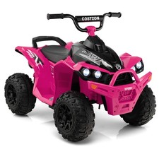 12V Battery Powered Kids Ride-on ATV w/ Bright Headlights  Built-in Music Pink