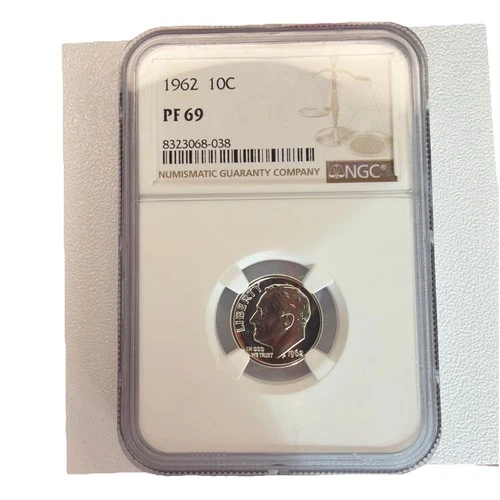 1962 Silver Roosevelt Dime NGC PF 69 Uncirculated Proof Certified 10C