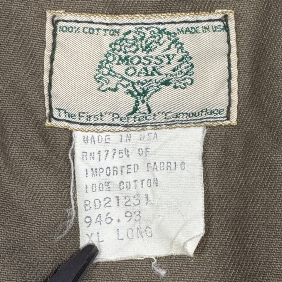 Винтажный оригинальный мужской комбинезон Mossy Oak XL длинный сделано в США Talon Greenleaf Light - Изображение 3 из 4