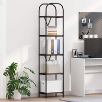 BüCherregal 5 Ebenen 40 X 30 X 183 Cm Holzwerkstoff Altholz