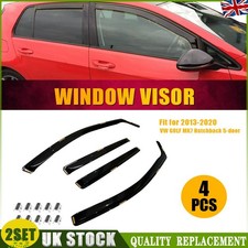 FOR VW GOLF MK7 5-door Hatchback 8-pc Wind Deflectors Tinted Clip-on 2013-2020