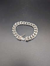 Bracciale Unoaerre Argento 925 Massiccio Italia 1 AR - 89g Lucchetto Scatola 20,5x1,3cm