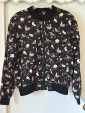 VTG 80’s Infinity Chic Woman’s Lightweight Bomber Jacket Cats & Kitten Lover’s