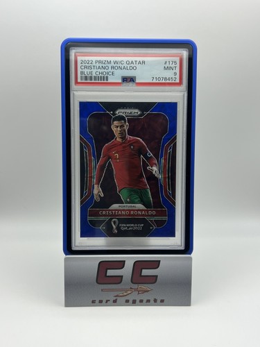 2022 PANINI PRIZM FIFA WORLD CUP QATAR CRISTIANO RONALDO BLUE SCOPE /135 PSA 9