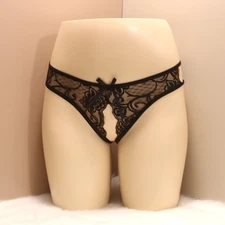 3pcs Womens Hollow Out Lace Crotchless Briefs Cheeky Panties Lingerie Underwear