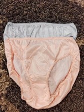 NEW 2 Pair Vintage Trend Basics Nylon High Cut Briefs Panties Size 8 Silky Soft