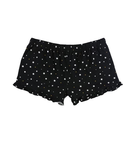 P.J. Salvage Womens Stars Ruffle Hem Pajama Shorts, Black, Small - 第 2/2 張圖片
