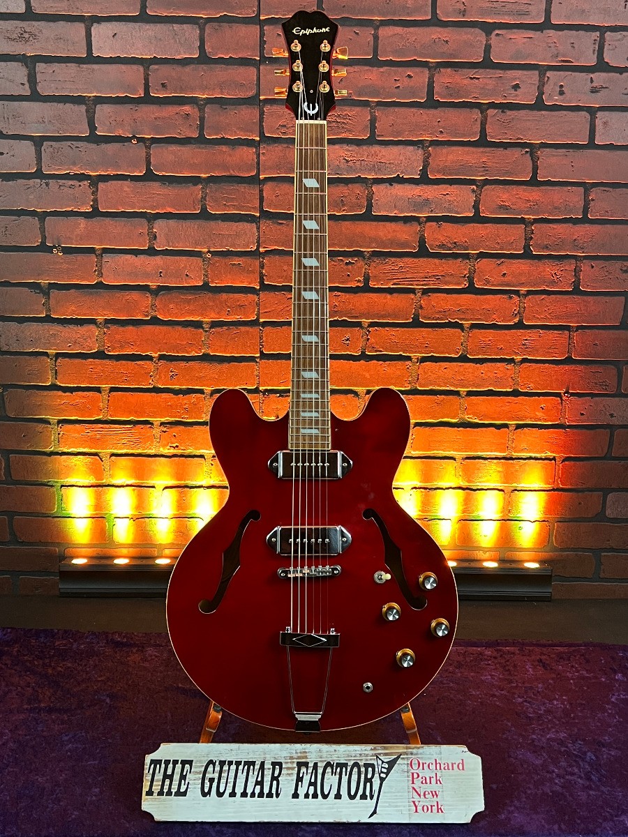 2002 Epiphone Casino Hollowbody, P-90 Electric Guitar- Cherry- Made in Korea,...