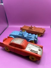 Vintage 4-1/2โ Auburn Rubber Toy Cadillac Convertible Cars Lot Of 3 Made In USA